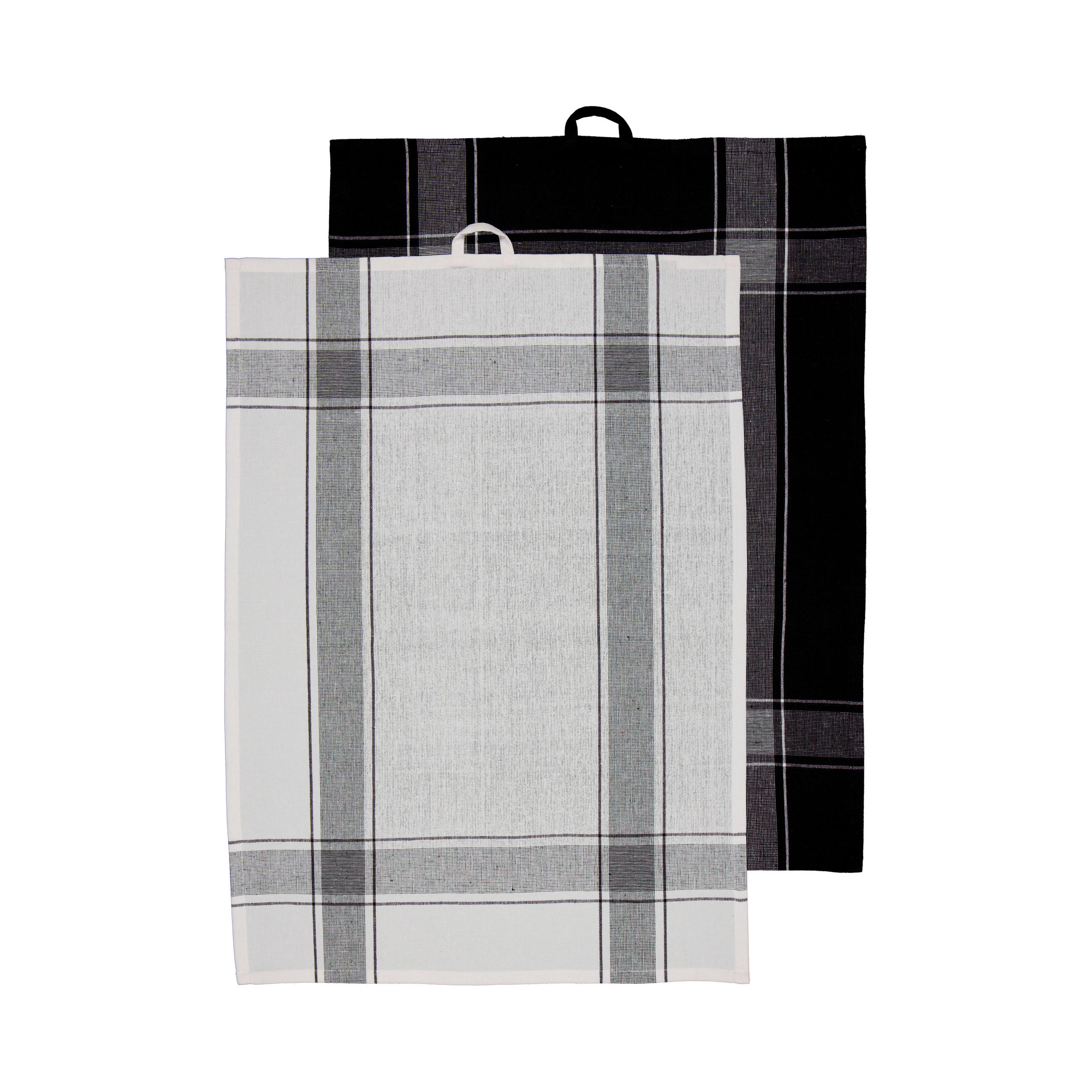 KÖKSHANDDUK SET svart, vit  - vit/svart, Basics, textil (50/70cm)