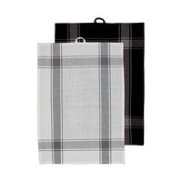 KÖKSHANDDUK SET svart, vit  - vit/svart, Basics, textil (50/70cm)