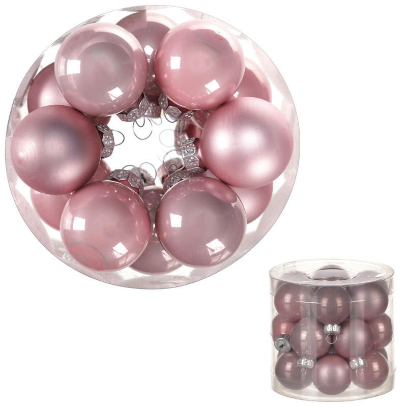 VIANOČNÁ GUĽA   - pink, Basics, sklo (3cm)