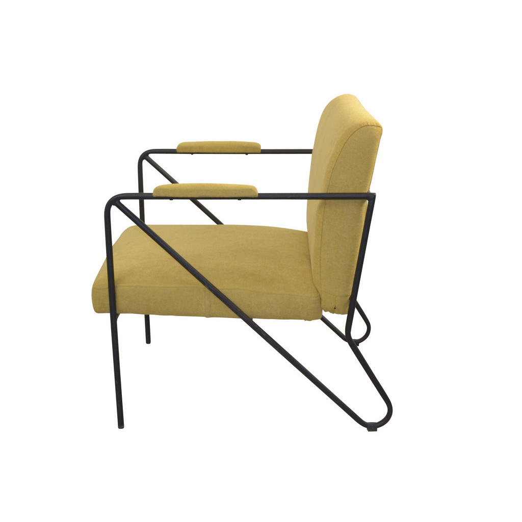 Thumbnail - Mid.you Sessel, Gelb, Senfgelb, Metall, Textil, Uni, 76x64x77 cm, gepolsterte Armlehnen, Wohnzimmer, Sessel, Polstersess...