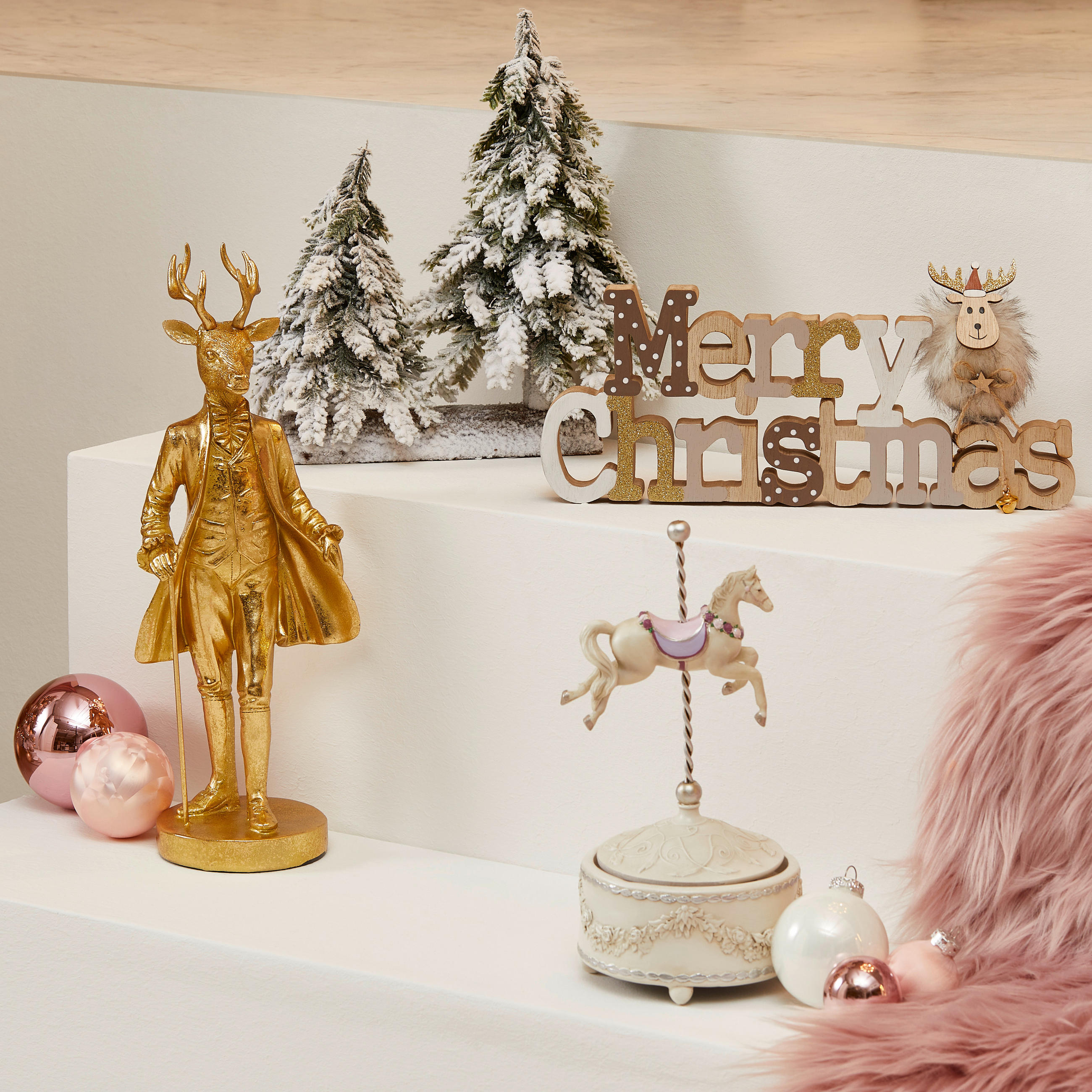 DEKOBAUM - Dunkelgrün/Braun, KONVENTIONELL, Holz/Kunststoff (14/27/27cm)