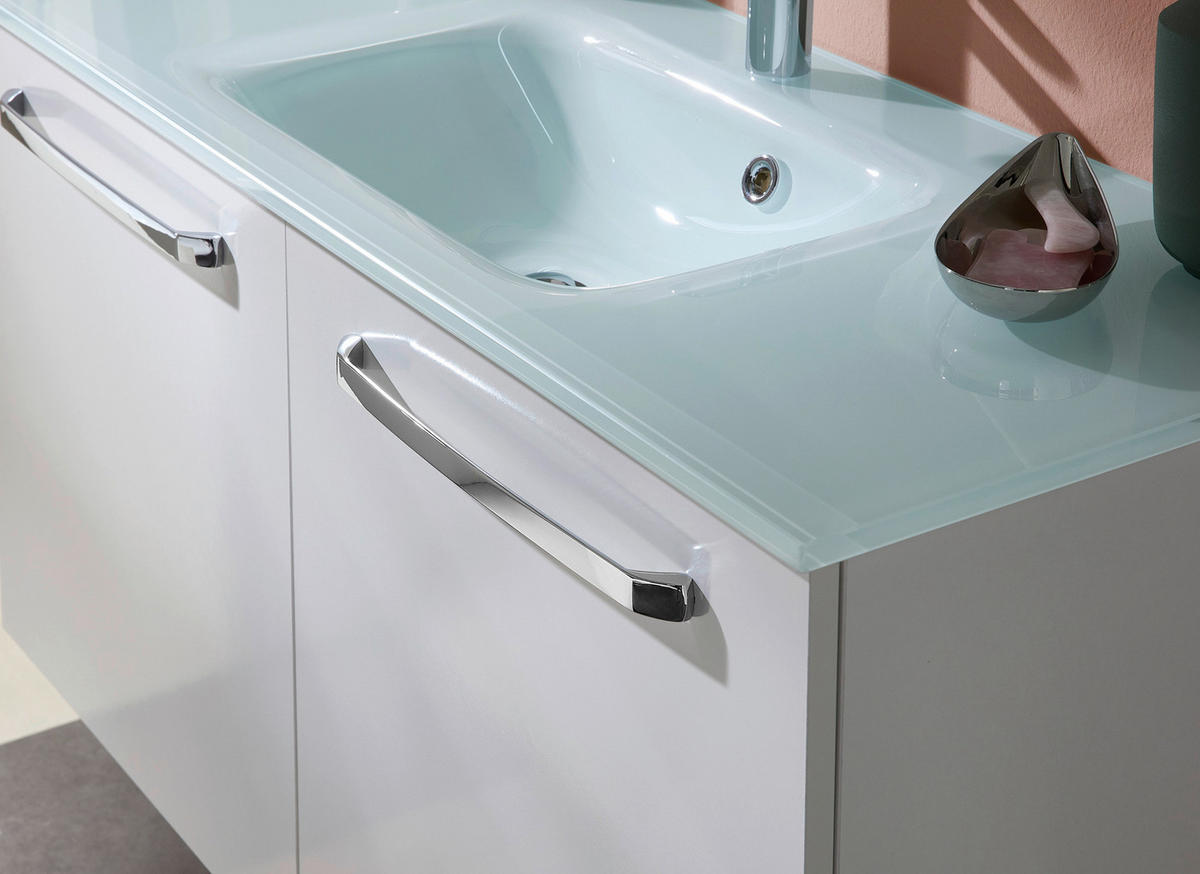 BADEZIMMER 3-teilig  in 105 cm  - Chromfarben/Weiß, KONVENTIONELL, Glas/Holzwerkstoff (105cm) - Xora