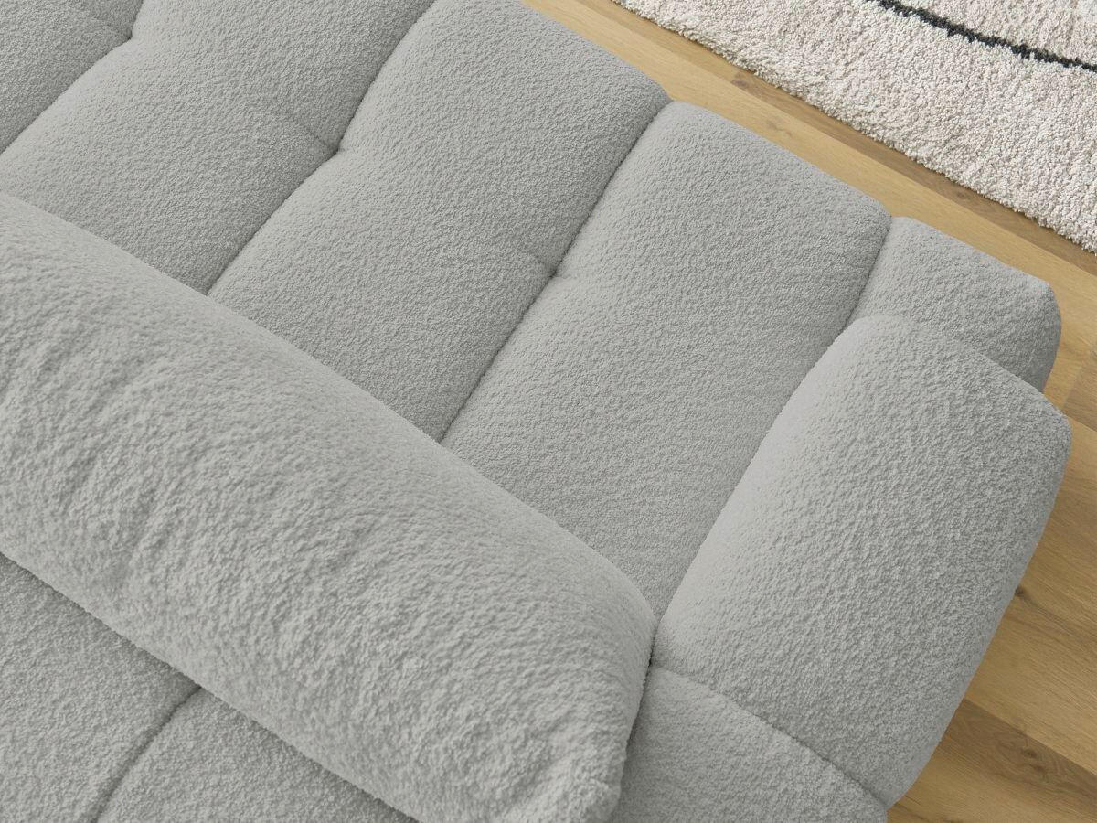 SCHLAFSOFA FUJI Bouclé Hellgrau  inkl.  - Hellgrau/Schwarz, MODERN, Kunststoff/Textil (251/113/88cm)