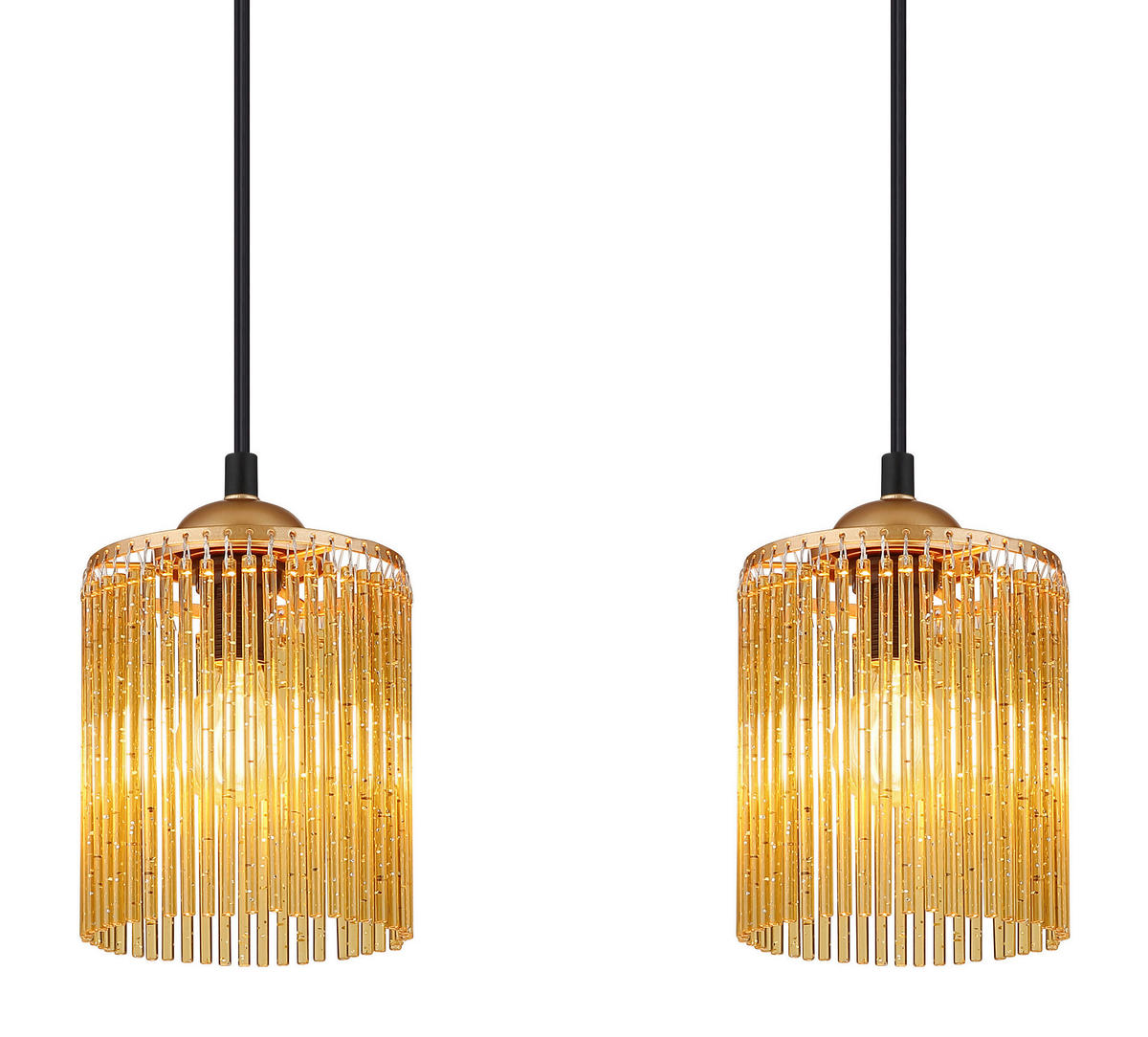 HÄNGELEUCHTE LEEDS 87/12/133 cm   - Goldfarben/Schwarz, Design, Kunststoff/Metall (87/12/133cm)