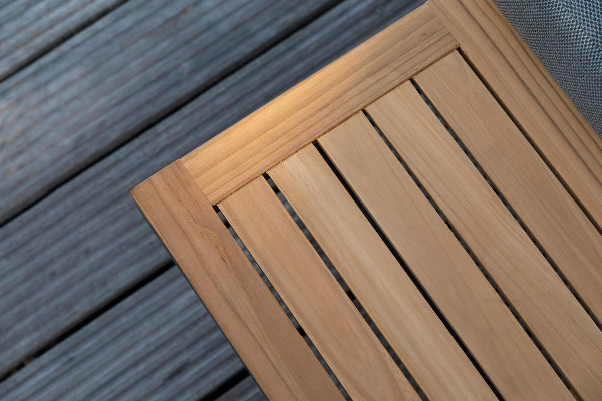 LOUNGEGARNITUR   253/70/175 cm Teakholz Aluminium  - Anthrazit/Grau, Basics, Holz/Textil (253/70/175cm) - Gardenson