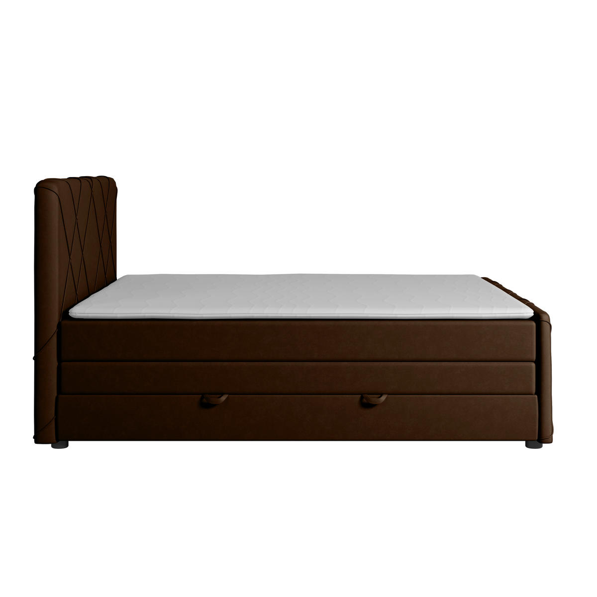 POSTELJA BOXSPRING 180 cm   x 200 cm  , les, kovina, tekstil rjava  - črna/rjava, Moderno, kovina/tekstil (180/200cm) - MID.YOU