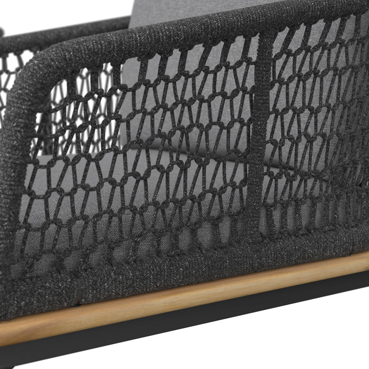 KERTI BÚTORSZETT  - akáciaszínű/antracit, Modern, textil/fa - Ambia Garden