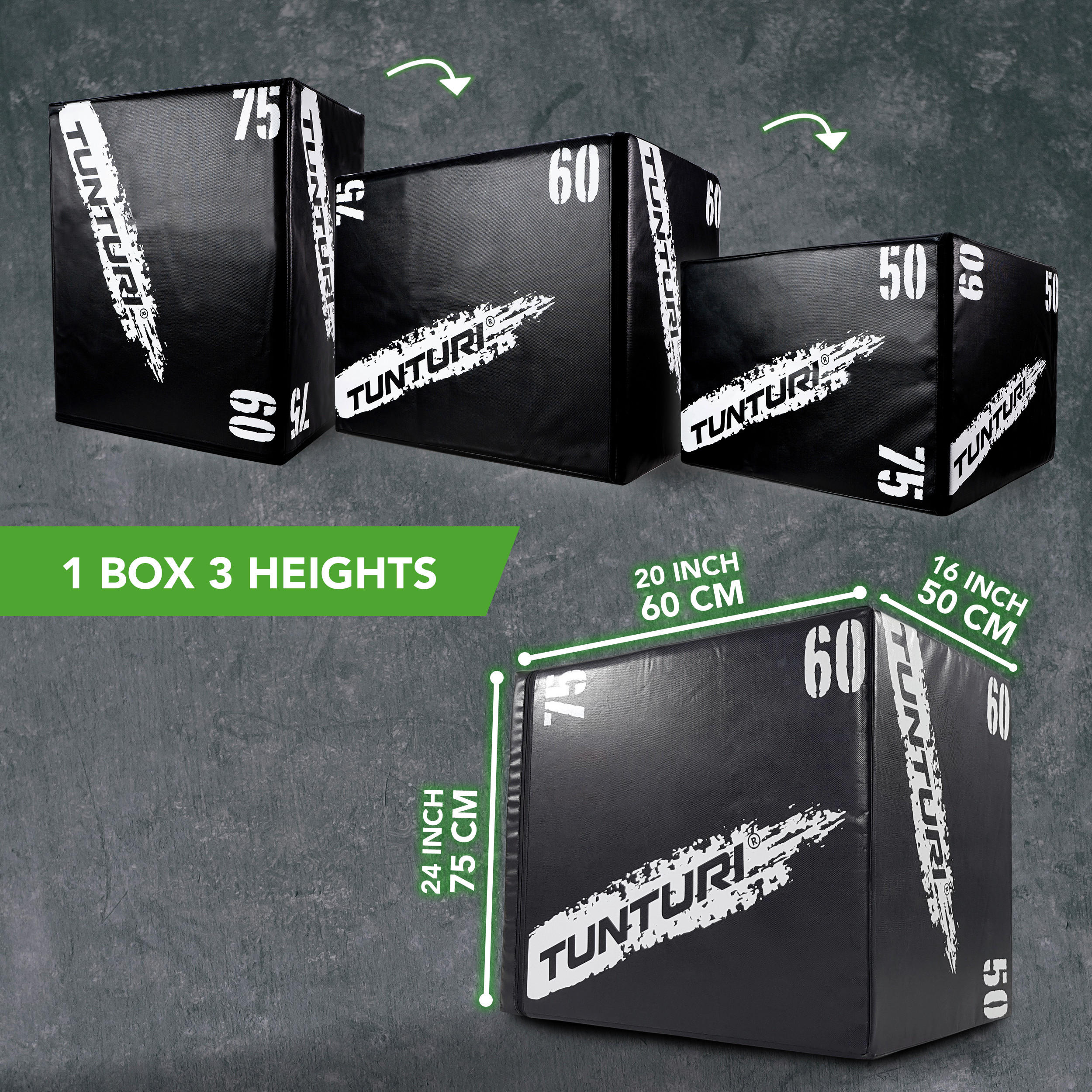 TRAININGSBOX  - Schwarz, KONVENTIONELL, Holz (50/60/75cm)