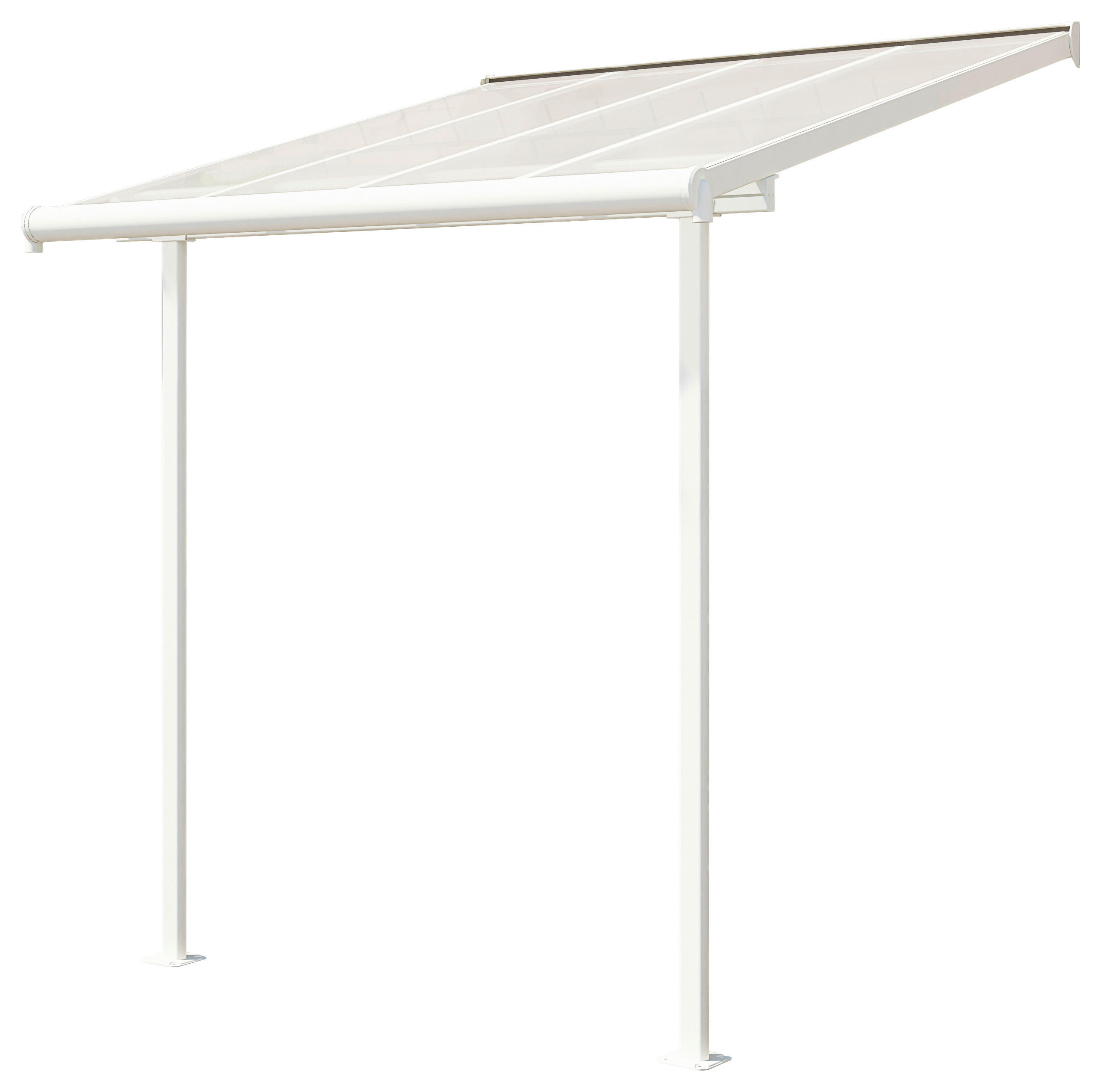 TERRASSENÜBERDACHUNG 230/257/230 cm   - Weiß, Basics, Metall (230/257/230cm)
