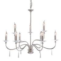 TAKKRONA Elstead Pol-Nickel 82/83 cm  - nickelfärgad, Klassisk, metall/glas (82/83cm) - Elstead Lighting