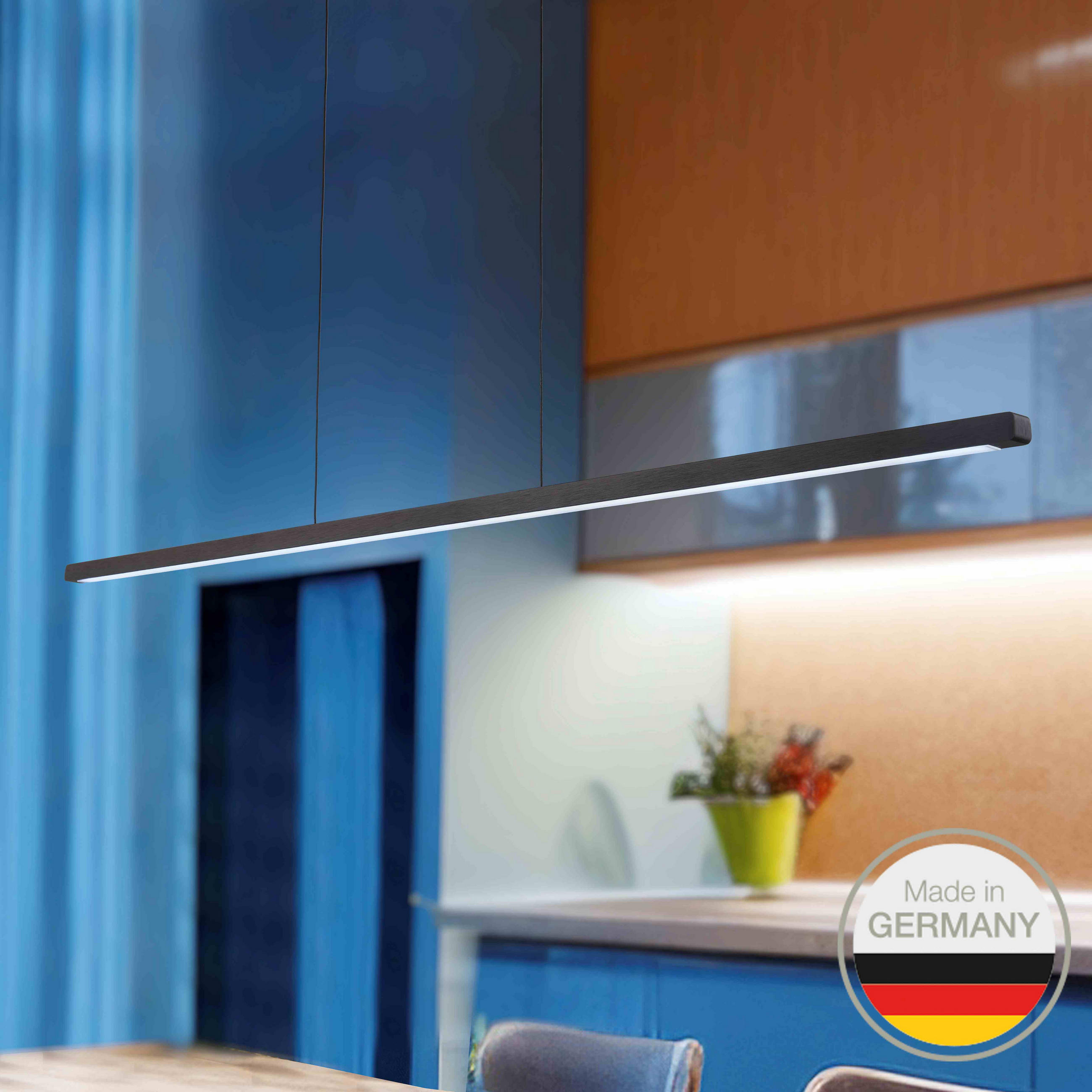 LED-HÄNGELEUCHTE Pendelleuchte 18/18 Down Gestensteuerung 118/1,8/1,8 cm   - Schwarz, Design, Metall (118/1,8/1,8cm) - Ambiente