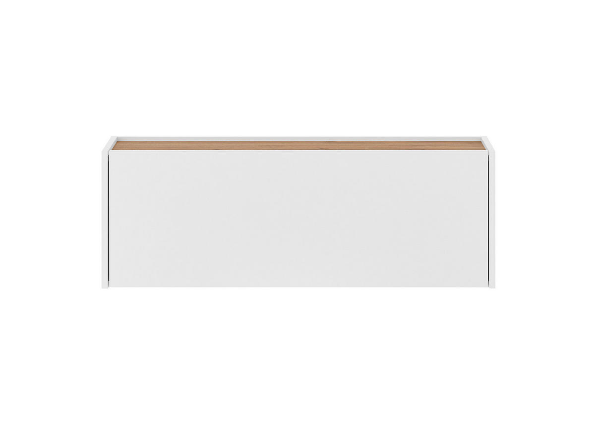 HÄNGESCHUHSCHRANK Weiß, Eiche Wotan  - Eiche Wotan/Weiß, Design, Holzwerkstoff (100/35/30cm) - Modante