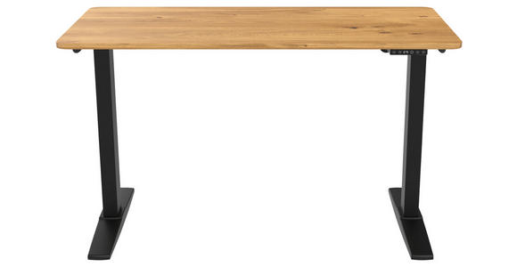 SCHREIBTISCH höhenverstellbar  - Schwarz/Eiche Artisan, MODERN, Holzwerkstoff/Kunststoff (120/60/71-116cm) - Carryhome