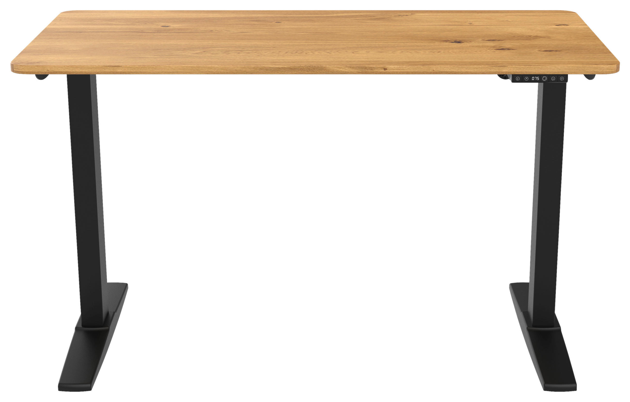 Thumbnail - Carryhome Schreibtisch, Eiche Artisan, Metall, Kunststoff, Holzwerkstoff, rechteckig, Kufe, Säule, 60x71-116x120 cm, höh...