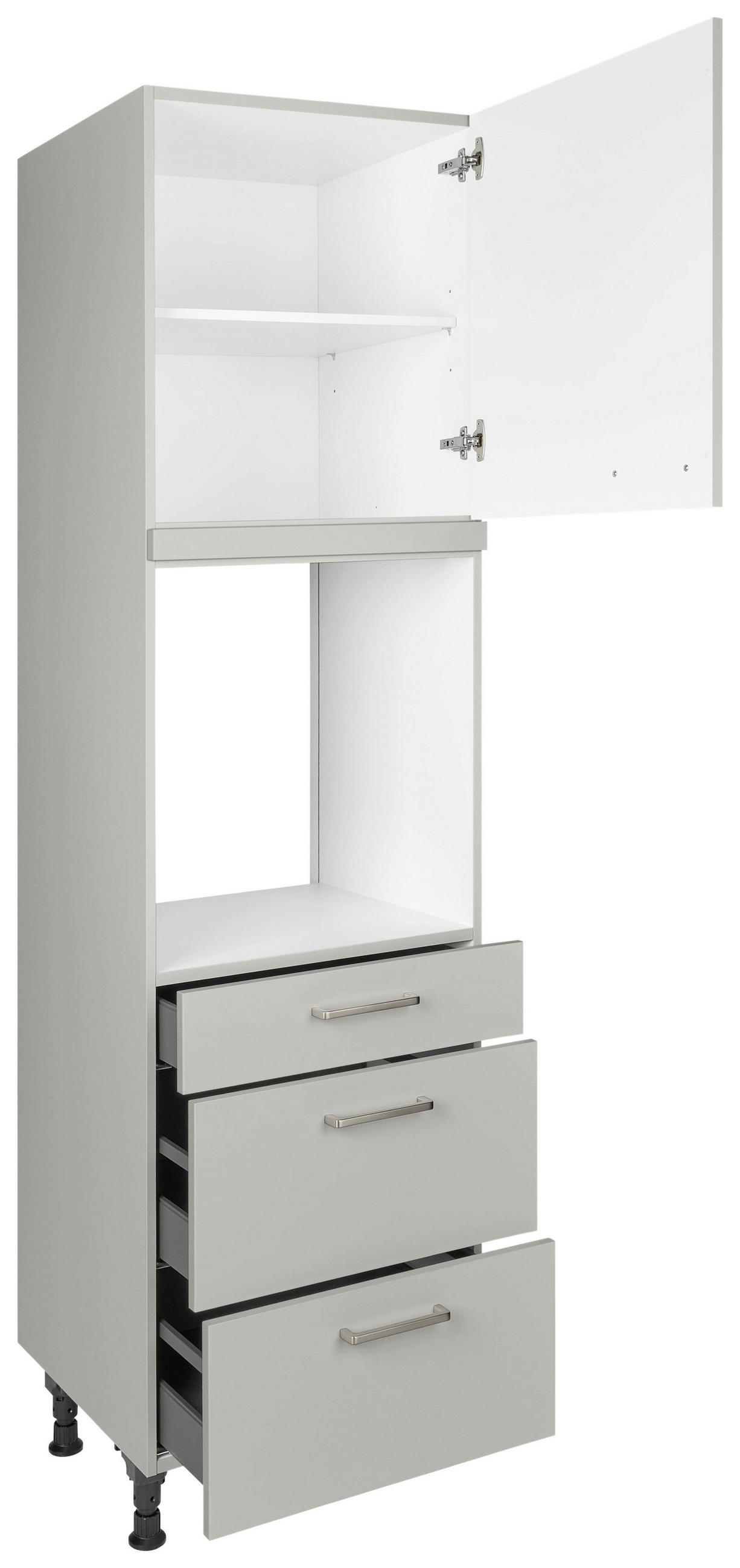 GERÄTEUMBAUSCHRANK 60/216,6/58 cm  in Grau  - Edelstahlfarben/Grau, MODERN, Holzwerkstoff/Metall (60/216,6/58cm) - Nobilia