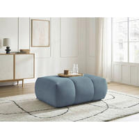 HOCKER FUJI  Leinenoptik Hellblau  - Schwarz/Hellblau, MODERN, Kunststoff/Textil (112/44/80cm)
