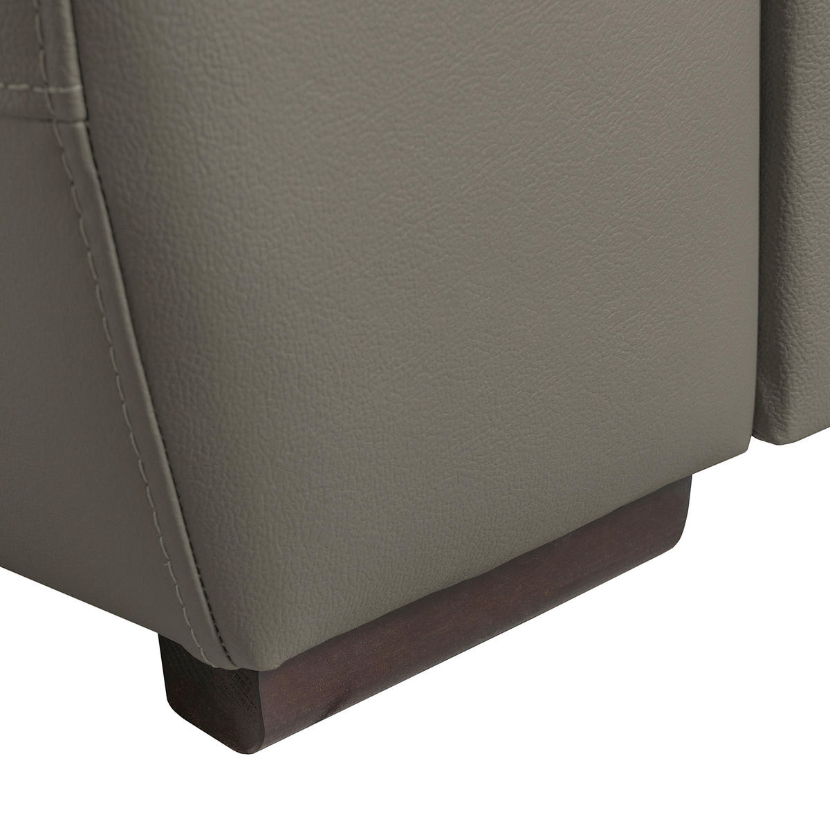 ECKSOFA  in Echtleder Schlammfarben  - Wengefarben/Schlammfarben, Design, Leder/Holz (265/265cm) - Livetastic