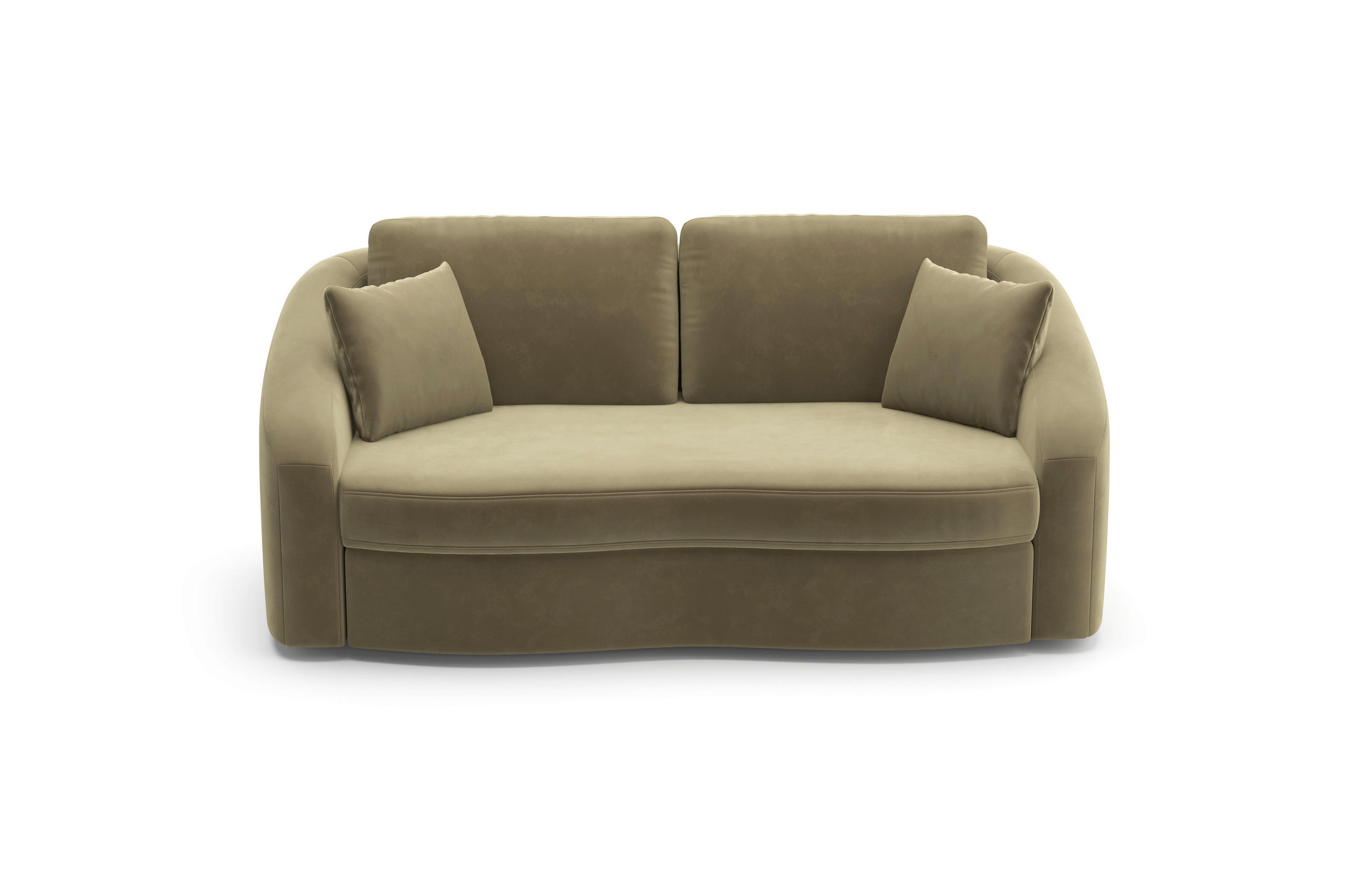 2,5-SITZER in Samt Olivgrün - Schwarz/Olivgrün, Modern, Kunststoff/Textil (196/88/107cm) - Sit & More