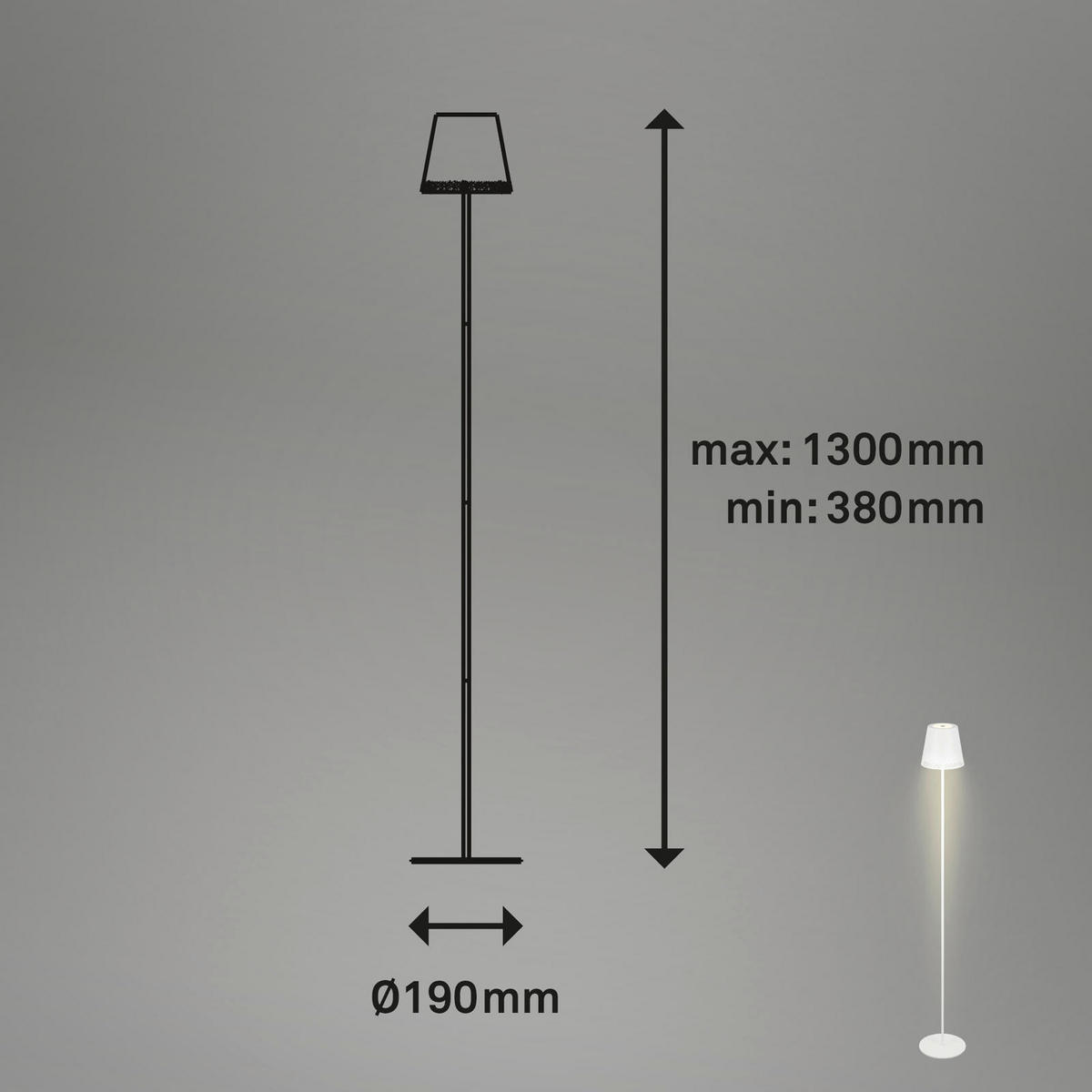 NAMIZNA SVETILKA ZA POLNJENJE        19/38-130 cm       - bela, Trend, kovina (19/38-130cm)