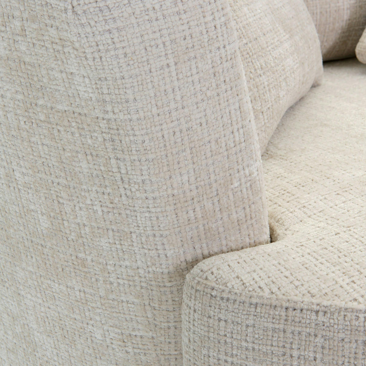 SESSEL in Chenille Creme  - Creme/Schwarz, Konventionell, Textil/Metall (115/72/115cm) - Carryhome