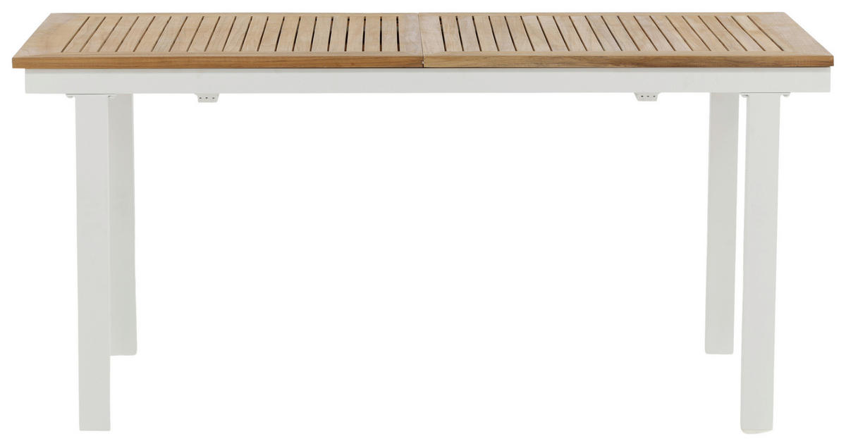 GARTENTISCH Metall Weiß rechteckig  - Weiß, KONVENTIONELL, Holz/Metall (160/90/75cm) - Gardenson