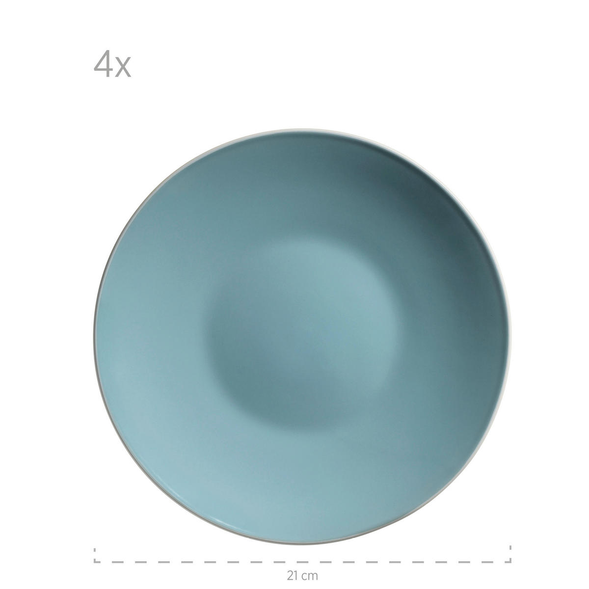 KOMBISERVICE Elissa 24-teilig  - Türkis, Basics, Keramik (46,5/33/32cm) - Mäser