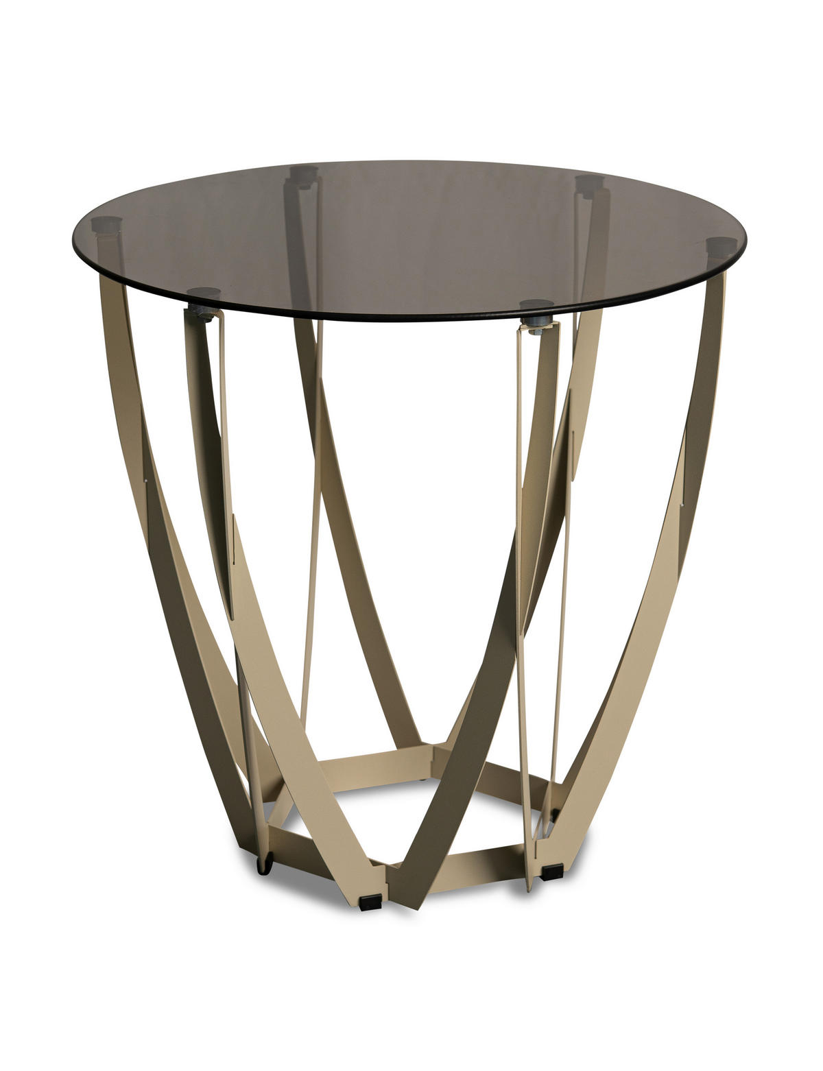 BEISTELLTISCH 50/50/50 cm Creme, Bronzefarben rund  - Creme/Bronzefarben, Basics, Glas/Metall (50/50/50cm) - Xora