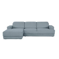 ECKSOFA Blau Webstoff  - Blau/Schwarz, Design, Kunststoff/Textil (204/293cm) - MID.YOU
