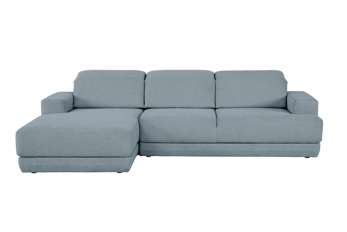 ECKSOFA Blau Webstoff  - Blau/Schwarz, Design, Kunststoff/Textil (204/293cm) - MID.YOU