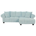 ECKSOFA  in Plüsch Mintgrün  288/190 cm  - Dunkelbraun/Mintgrün, KONVENTIONELL, Holz/Textil (288/190cm) - Carryhome