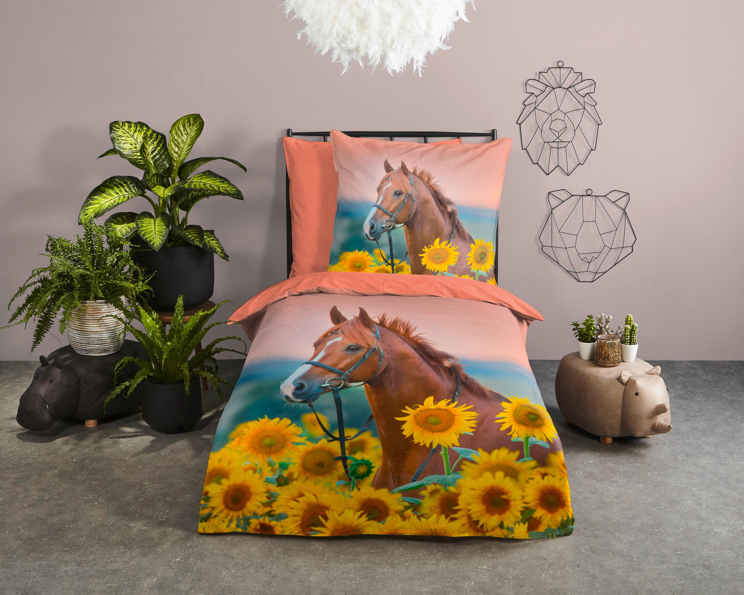 JUGENDBETTWÄSCHE Beauty Renforcé 135/200 cm  - Multicolor, Natur, Textil (135/200cm)