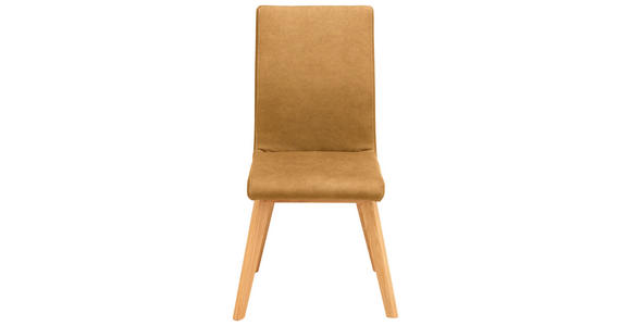 STUHL  in Mikrofaser Holz, Textil  - Beige/Goldfarben, Design, Holz/Textil (45/102/56cm) - Novel