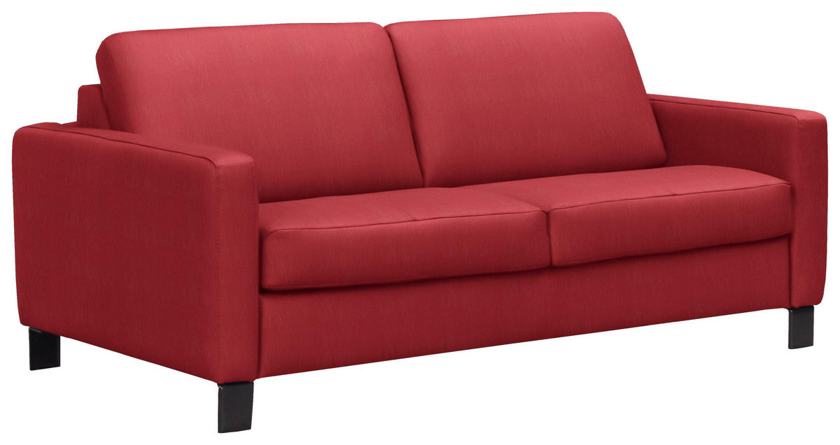 KANAPÉÁGY textil, bőr piros  - fekete/piros, Konventionell, bőr/textil (190/87/100cm) - Celina Home