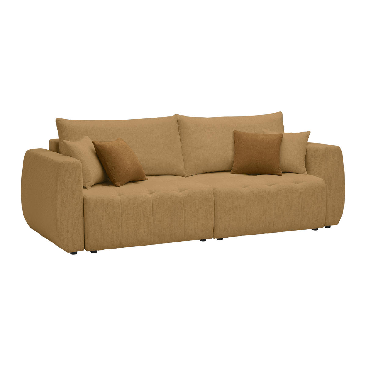 SCHLAFSOFA in Chenille, Jacquard Senfgelb  - Gelb/Senfgelb, Kunststoff/Textil (245/74-90/104cm) - MID.YOU