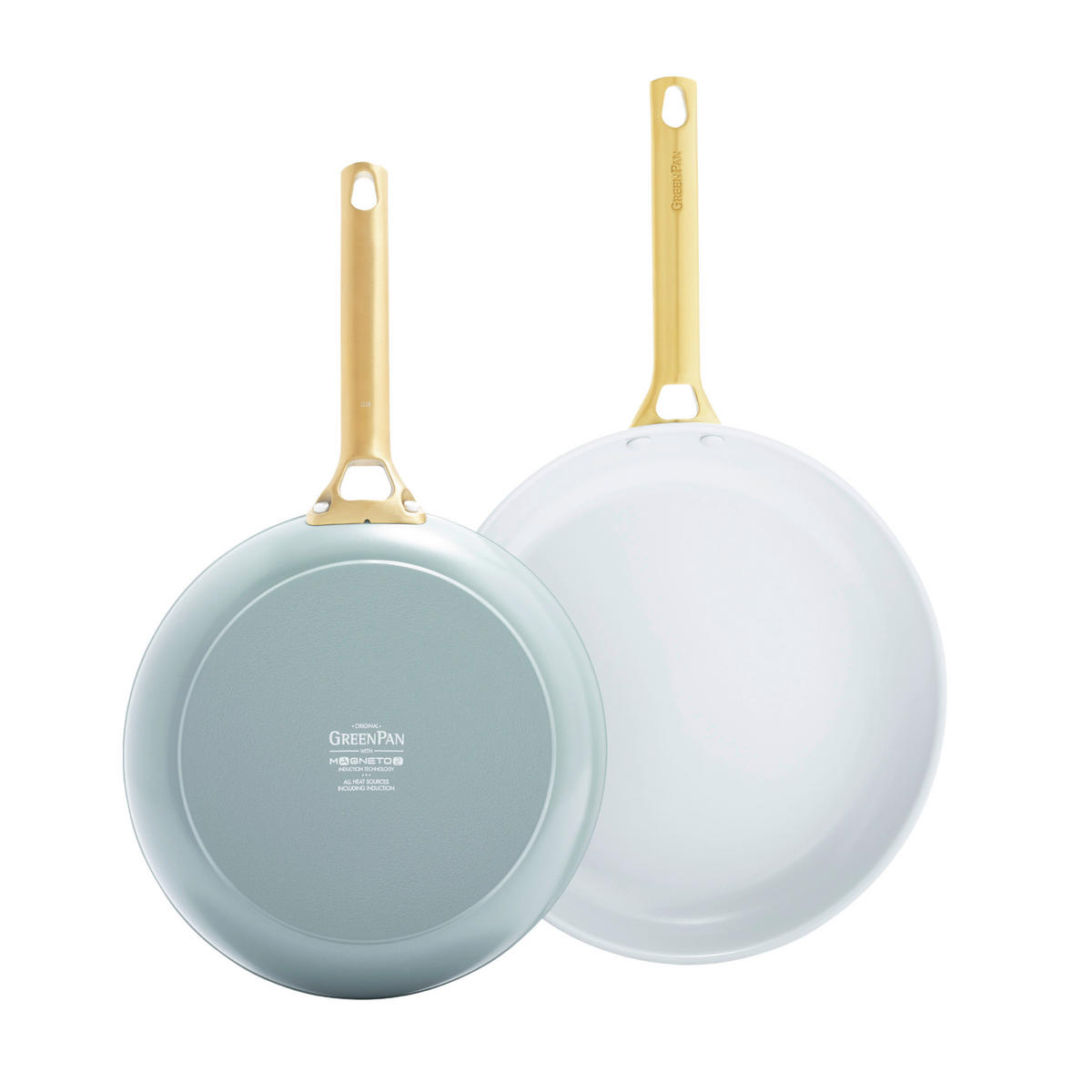 PFANNENSET Padova Reserve Aluminium, Edelstahl 2-teilig  - Goldfarben/Weiß, Basics, Metall (26 & 30cm) - GreenPan