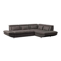 WOHNLANDSCHAFT Dunkelbraun Mikrofaser  - Dunkelbraun/Schwarz, MODERN, Kunststoff/Textil (311/233cm) - MID.YOU