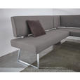 ECKBANK 185/137 cm  in Grau, Edelstahlfarben  - Edelstahlfarben/Grau, Design, Textil/Metall (185/137cm) - Dieter Knoll
