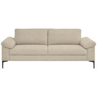 3-SITZER-SOFA in Flachgewebe Beige  - Beige/Schwarz, Design, Textil/Metall (226/89/97cm) - Pure Home Lifestyle