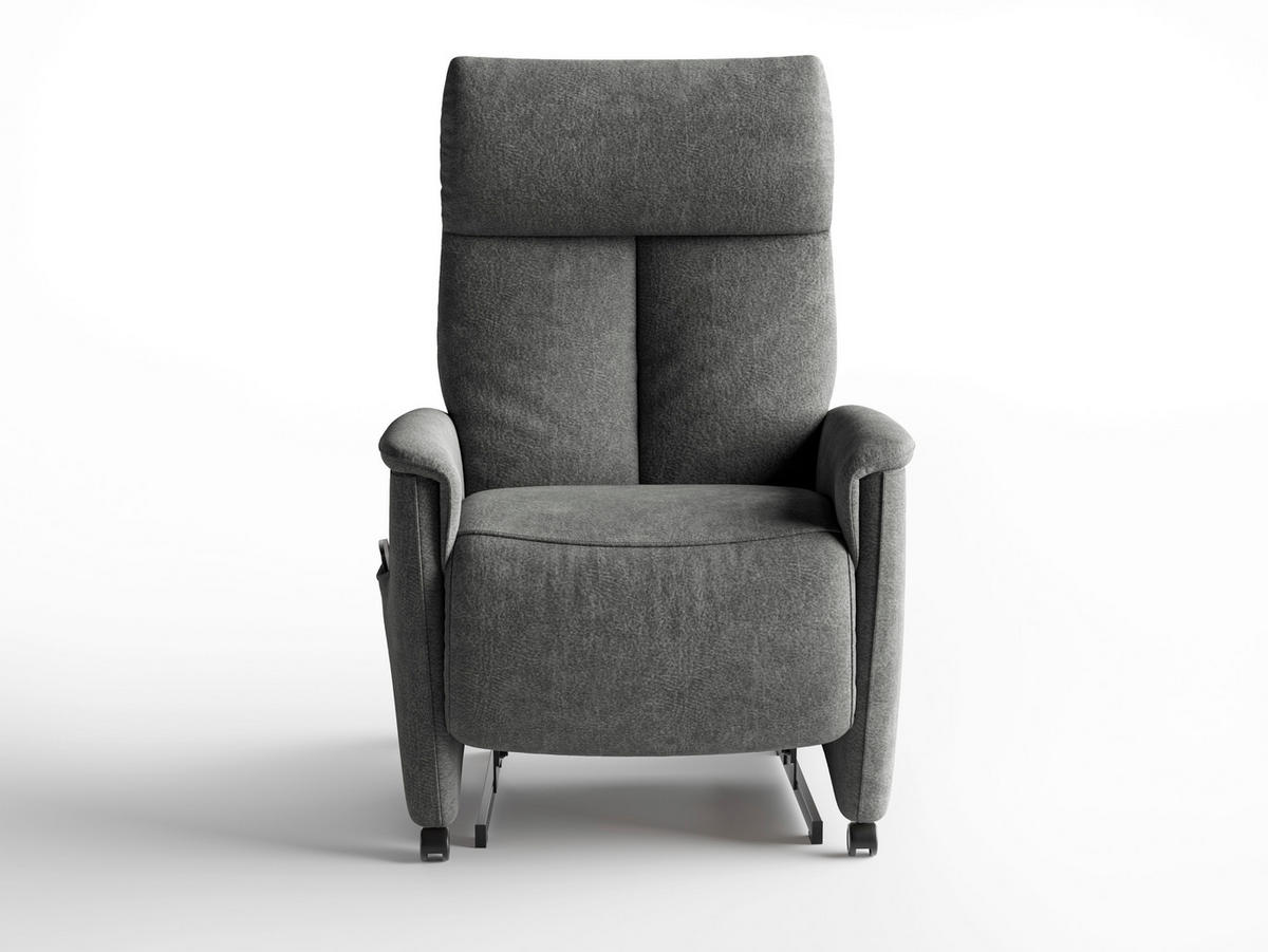 RELAXSESSEL in Textil Dunkelgrau  - Dunkelgrau/Schwarz, Basics, Kunststoff/Textil (76/114/84cm) - Sit & More