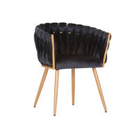 ŽIDLE S PODRUČKAMI, samet, černá, barvy zlata - černá/barvy zlata, Lifestyle, kov/textil (60/78/55cm) - Ambia Home