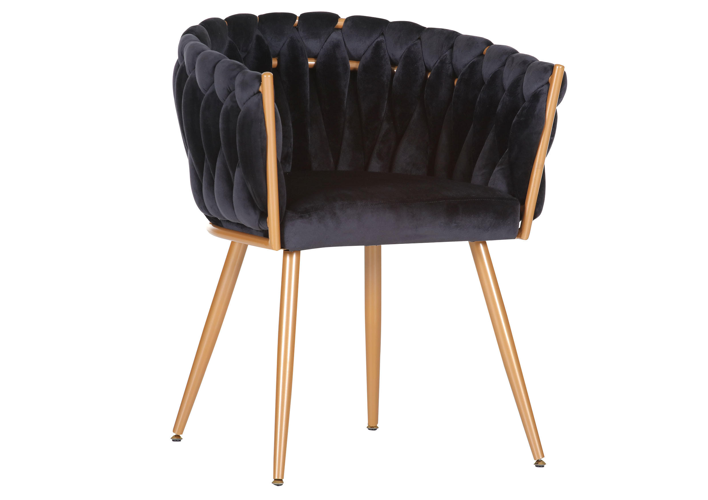 Ambia Home STOLIČKA S PODRÚČKAMI, zamat, čierna, zlatá