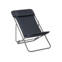 STRANDSTUHL Stahl Dunkelgrau  - Dunkelgrau, Basics, Kunststoff/Textil (62/91/76cm) - Lafuma Mobilier