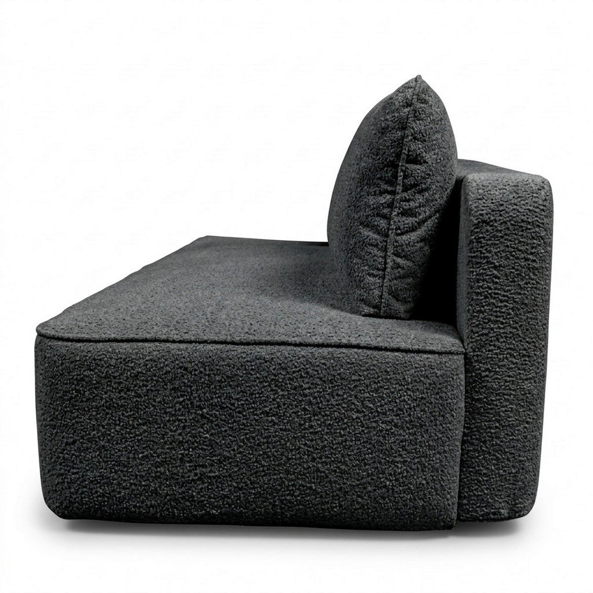 SCHLAFSOFA FREDO Bouclé Dunkelgrau  inkl.  - Dunkelgrau/Schwarz, Design, Kunststoff/Textil (212/93/100cm) - MID.YOU