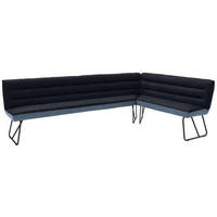 ECKBANK 284/184 cm Flachgewebe Blau, Schwarz, Dunkelblau   - Blau/Schwarz, Design, Textil/Metall (284/184cm) - Dieter Knoll
