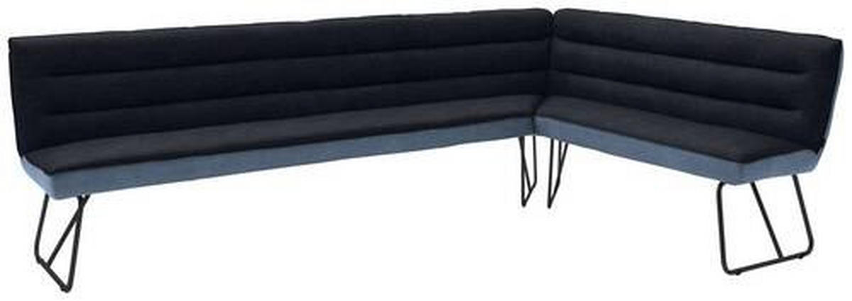ECKBANK 284/184 cm Flachgewebe Blau, Schwarz, Dunkelblau   - Blau/Schwarz, Design, Textil/Metall (284/184cm) - Dieter Knoll