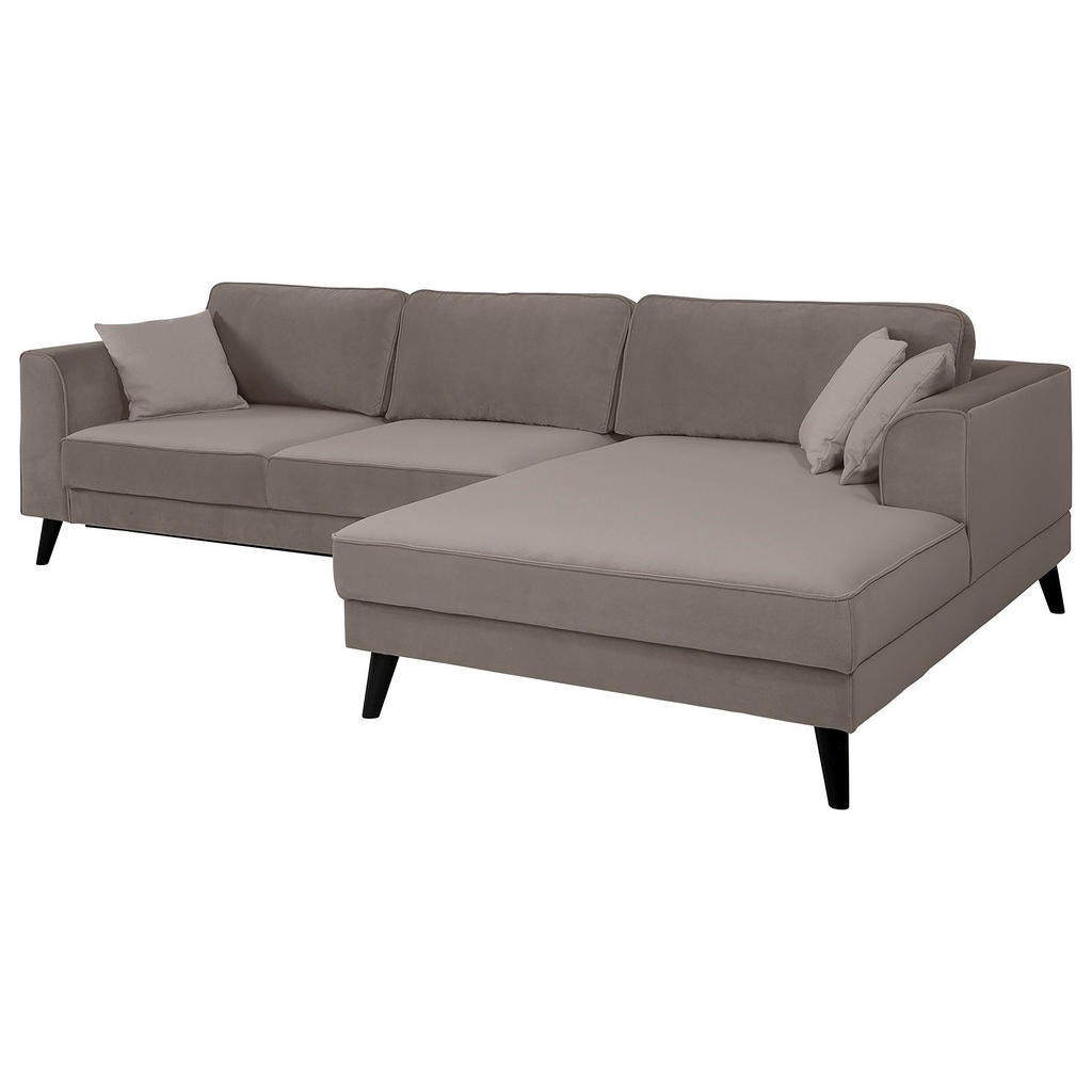 Thumbnail - Trendmanufaktur Ecksofa Lumber Jack, Taupe, Textil, Wenge, 5-Sitzer, Ottomane rechts, L-Form, 308x167 cm, seitenverkehrt...