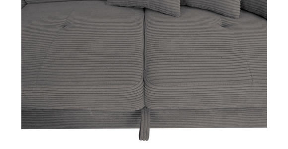 ECKSOFA inkl. Funktionen Dunkelgrau Cord  - Dunkelgrau/Silberfarben, Design, Textil/Metall (226/257cm) - Xora