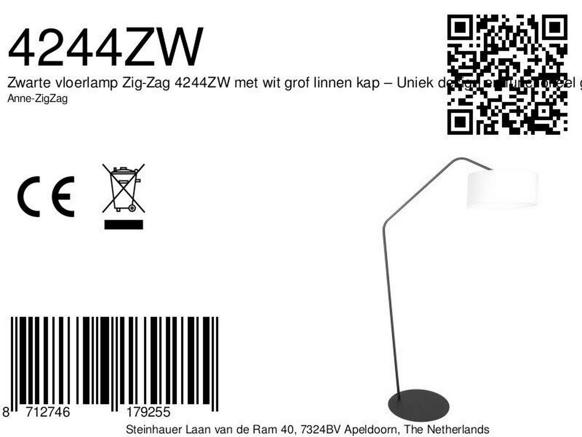 STEHLEUCHTE - Weiss/Schwarz, Trend, Textil/Metall (50/173/70cm)