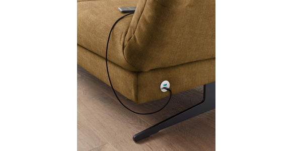 ECKSOFA  in Flachgewebe Goldfarben  176-217/279-327 cm  - Goldfarben/Schwarz, Design, Textil/Metall (176-217/279-327cm) - Dieter Knoll