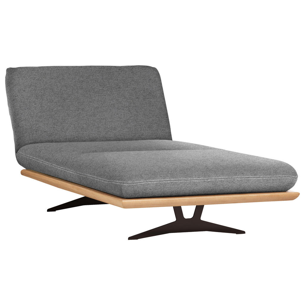 Thumbnail - Dieter Knoll Ottomane Palermo, Grau, Eiche, Holz, Textil, Eiche, massiv, Uni, 114x92x165 cm, Stoffauswahl, Schlafen auf ...